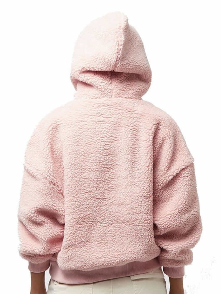 KARL KANI METAL SIGNATURE TEDDY OS HOODIE DUSTY ROSE