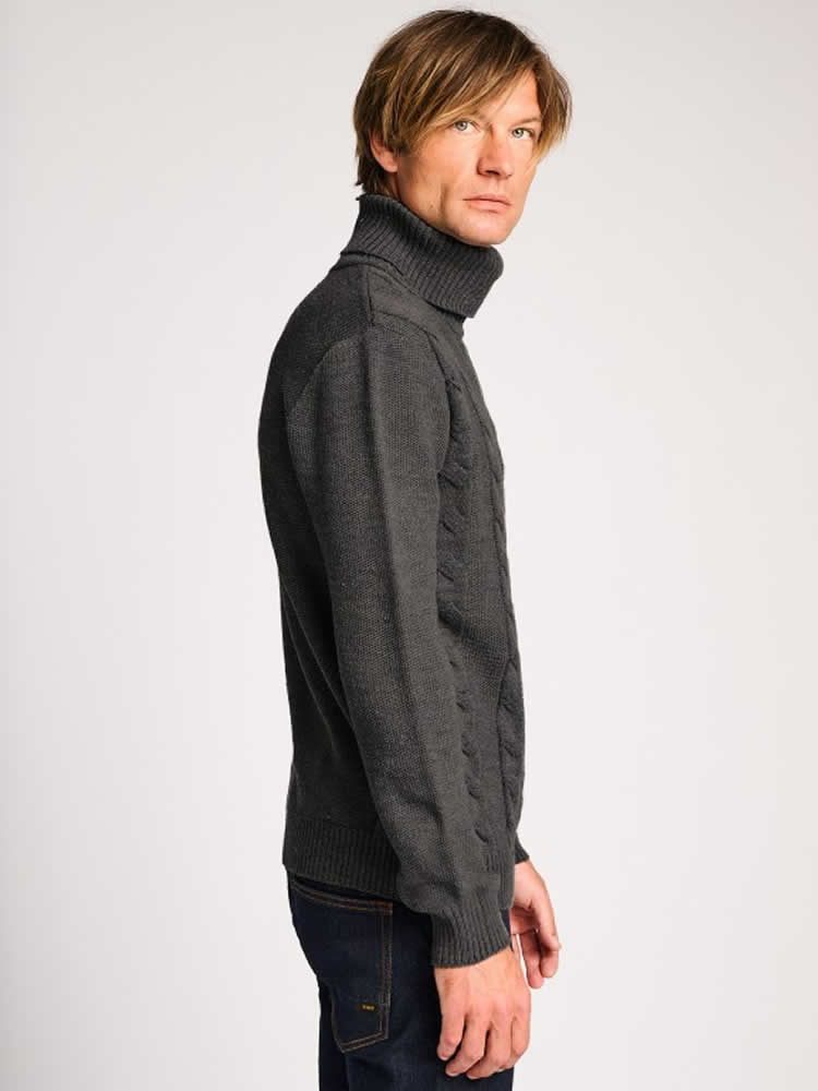 STAFF CALVIN MAN TURTLENECK KNIT SMOKE