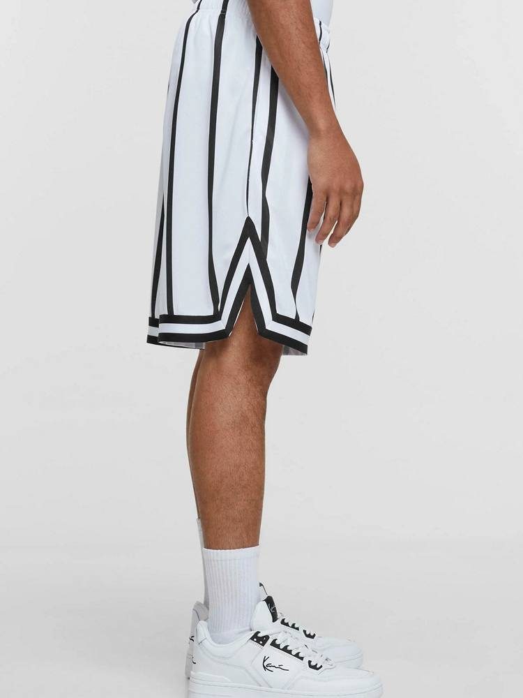 KARL KANI SMALL SIGNATURE STRIPED MESH SHORTS