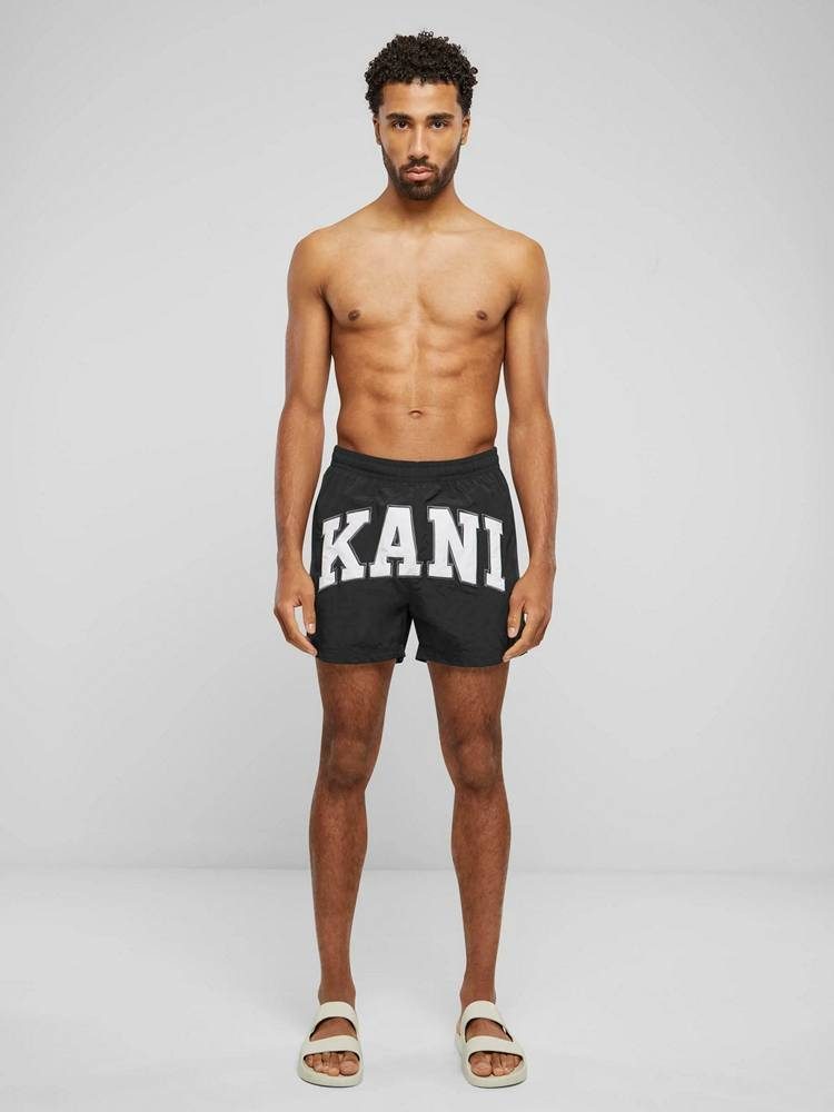 KARL KANI SERIF BOARD SHORTS BLACK/WHITE