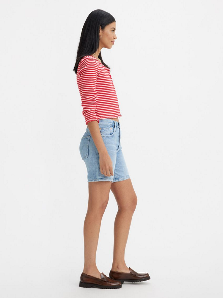 LEVIS 501® MID THIGH SHORT MED INDIGO - WORN IN