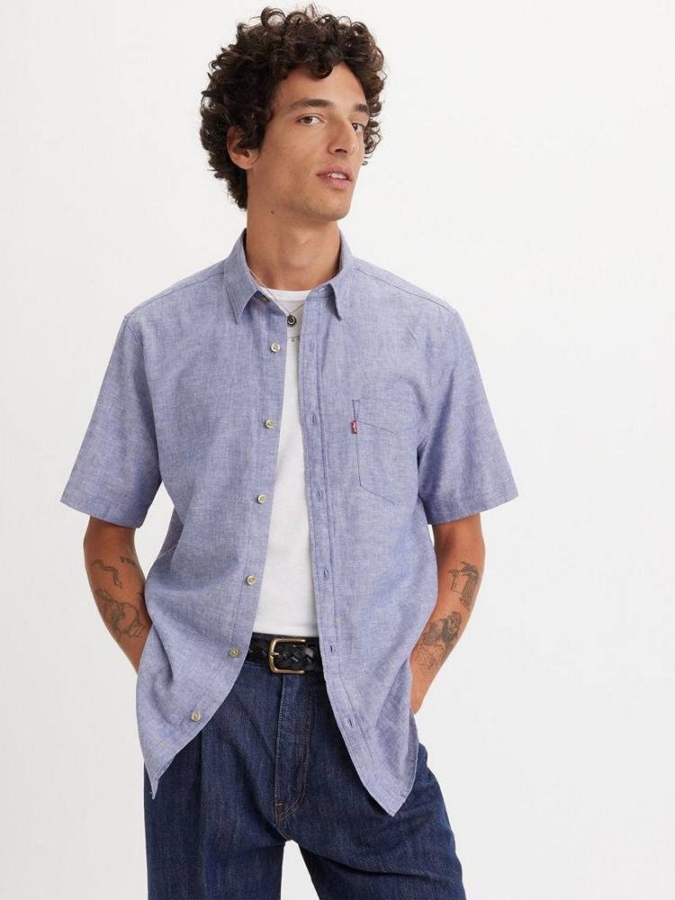 LEVIS S/S SUNSET 1 PKT STANDRD BLUES