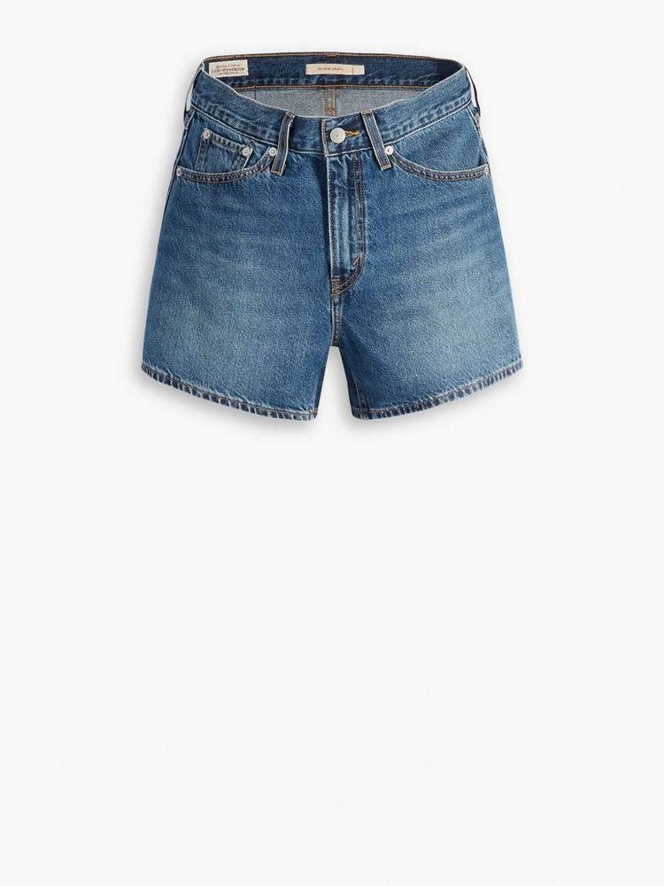 LEVIS 80S MOM SHORT MED INDIGO - WORN IN