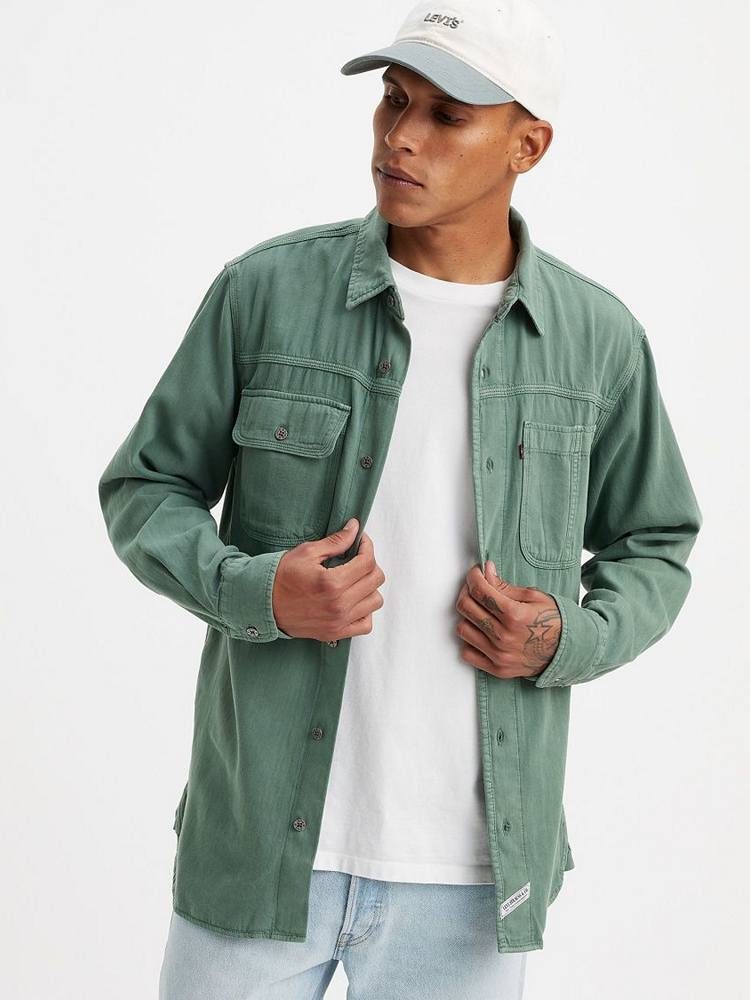 LEVIS LS AUBURN WORKER GREENS SHIRT