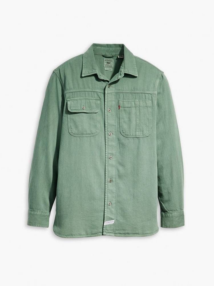 LEVIS LS AUBURN WORKER GREENS SHIRT