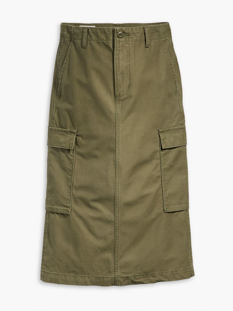 LEVIS CARGO MIDI SKIRT GREENS