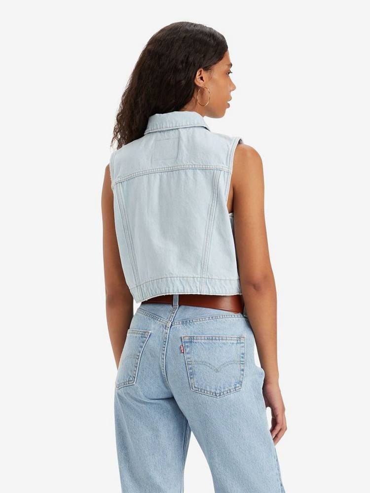 LEVIS UTILITY VEST MED INDIGO - WORN IN