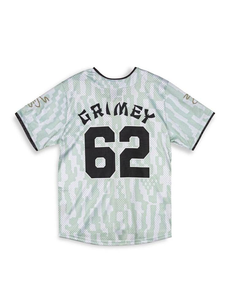 GRIMEY LUCKY DRAGON MESH BASEBALL JERSEY WHITE