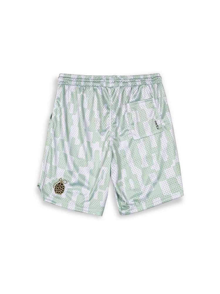 GRIMEY LUCKY DRAGON MESH BASKET SHORTS WHITE