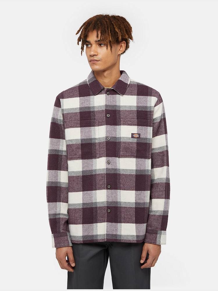 DICKIES PLAID COALING LS SHIRT PLUM PERF