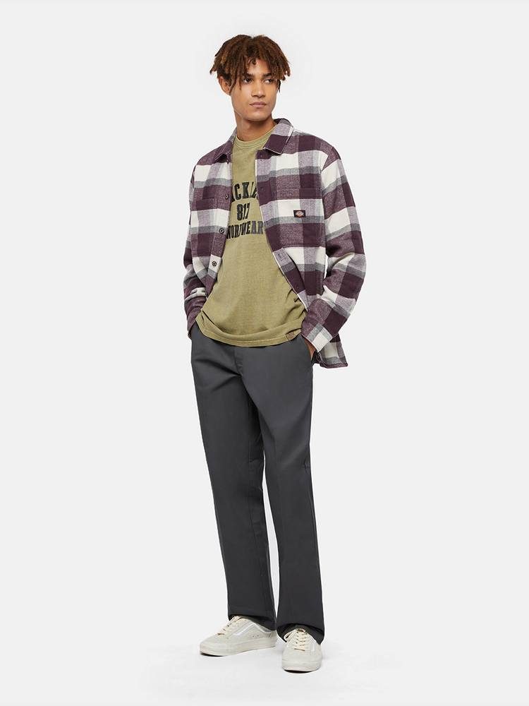 DICKIES PLAID COALING LS SHIRT PLUM PERF