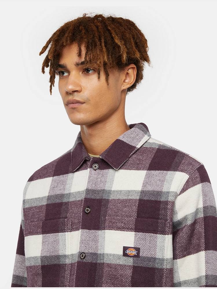 DICKIES PLAID COALING LS SHIRT PLUM PERF