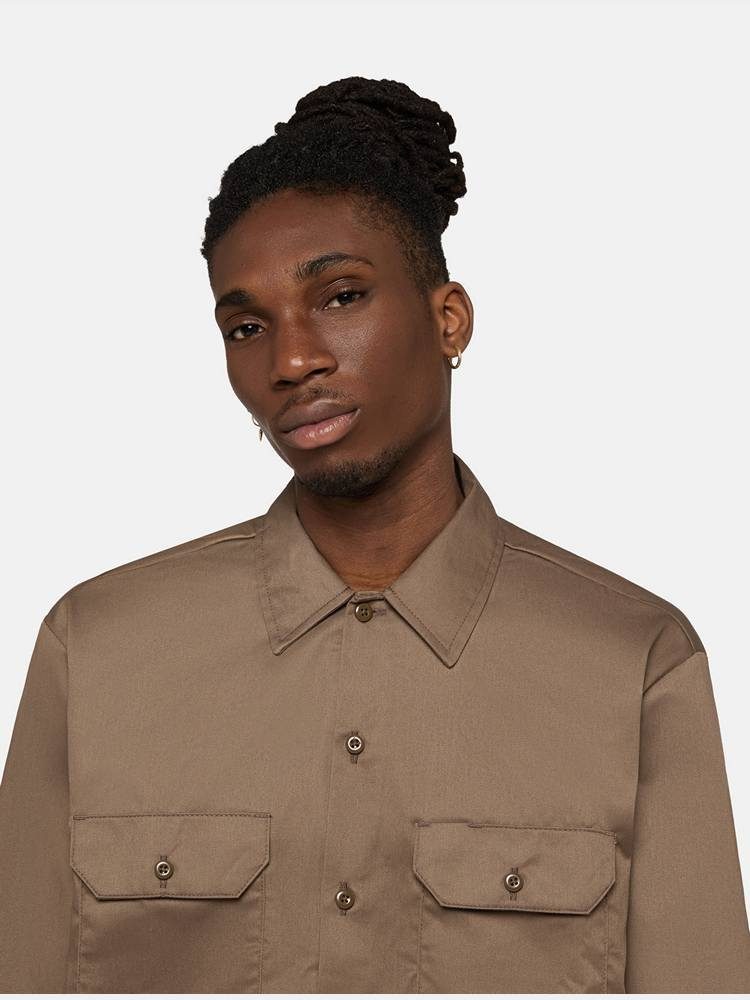 DICKIES WORK SHIRT LS REC MUSHROOM