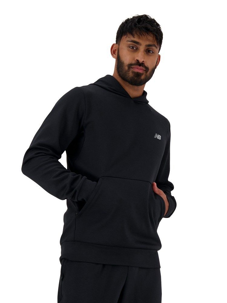 NEW BALANCE TECH KNIT  PULL OVER HOODIE BLACK