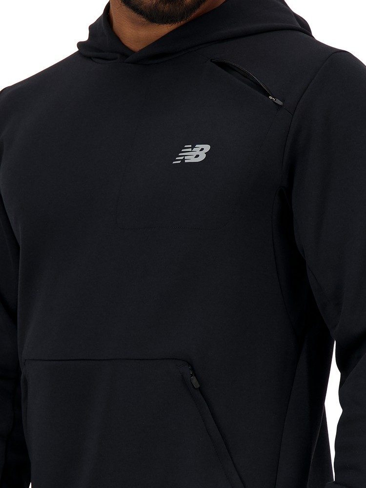 NEW BALANCE TECH KNIT  PULL OVER HOODIE BLACK