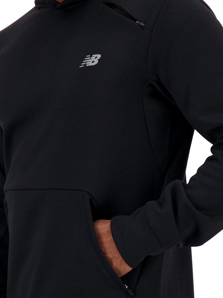 NEW BALANCE TECH KNIT  PULL OVER HOODIE BLACK