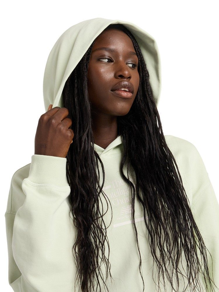 NEW BALANCE ATHLETICS FRENCH TERRY OVERSIZED CHOICE HOODIE NATURAL MINT