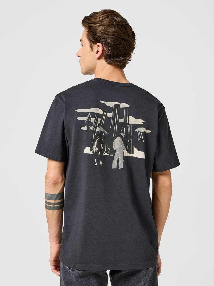 WRANGLER GRAPHIC TEE FADED BLACK