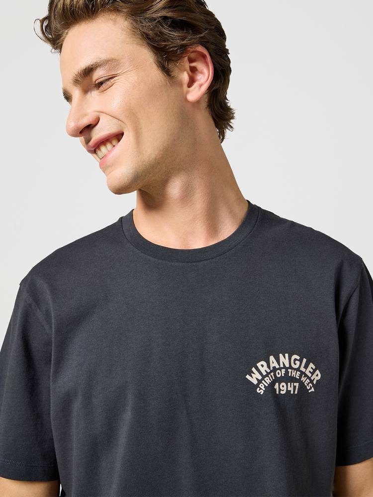 WRANGLER GRAPHIC TEE FADED BLACK