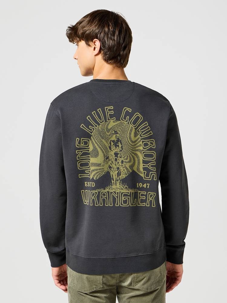 WRANGLER CREWNECK SWEATSHIRT FADED BLACK