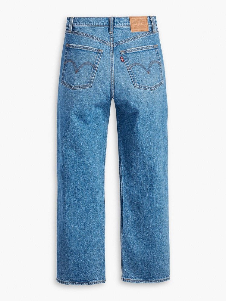 LEVI'S RIBCAGE STRAIGHT ANKLE MED INDIGO - WORN IN