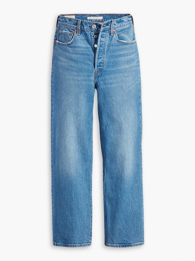 LEVI'S RIBCAGE STRAIGHT ANKLE MED INDIGO - WORN IN