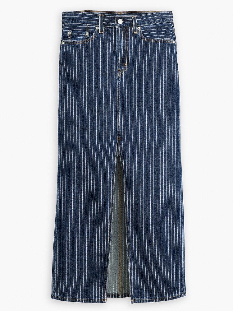 LEVI'S ANKLE COLUMN SKIRT DARK INDIGO - FLAT FINISH