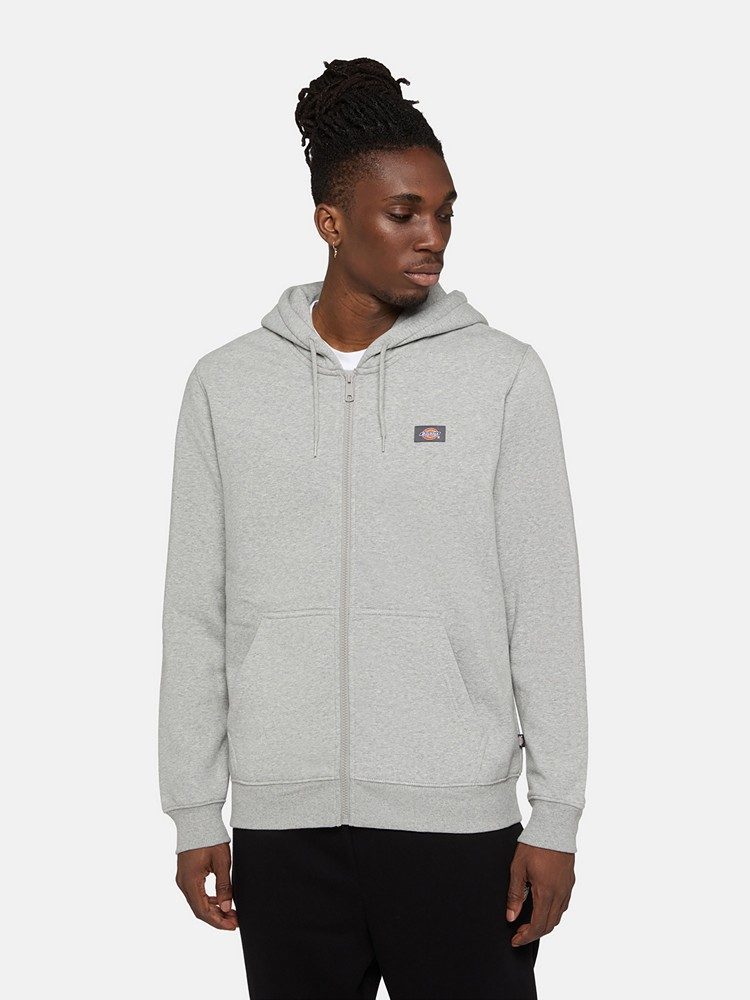 DICKIES OAKPORT ZIP HOODIE GREY MELANGE