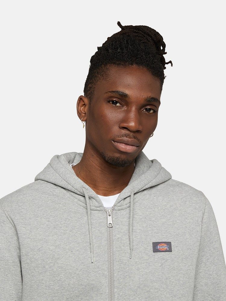 DICKIES OAKPORT ZIP HOODIE GREY MELANGE