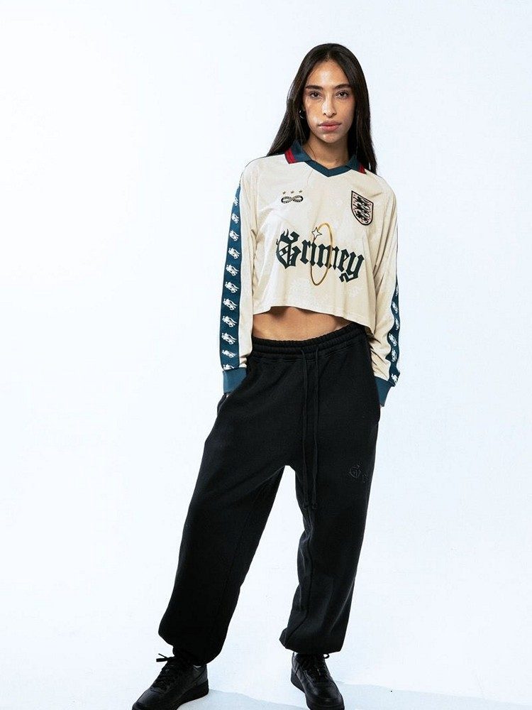 GRIMEY SAOIRSE GIRL CROPPED SOCCER JERSEY OFF WHITE