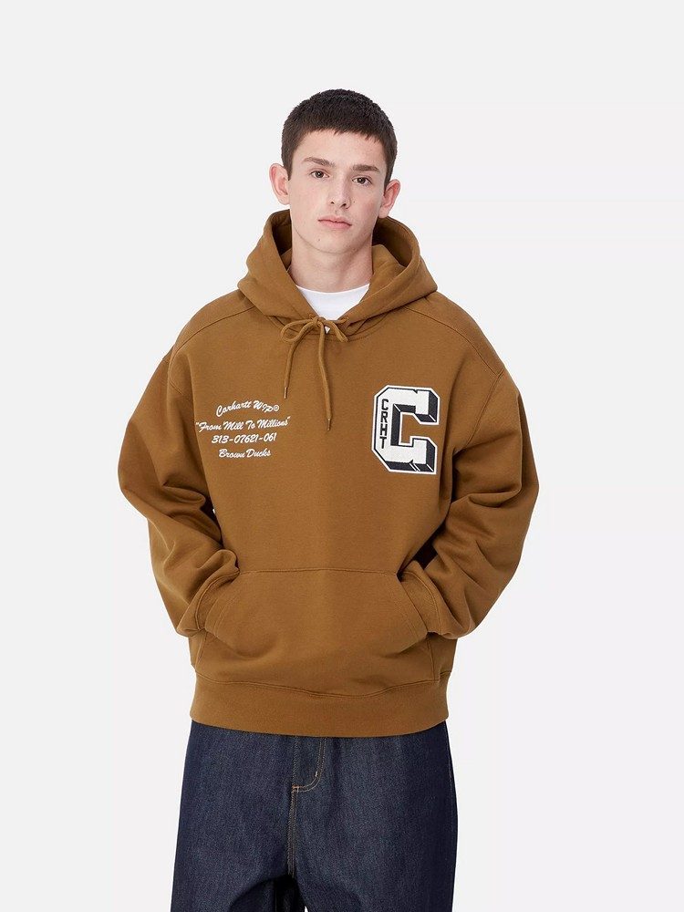 CARHARTT WIP HOODED BROWN DUCKS SWEAT