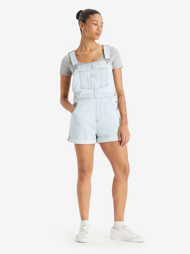 LEVIS VINTAGE SHORTALL LIGHT INDIGO - FLAT FINISH