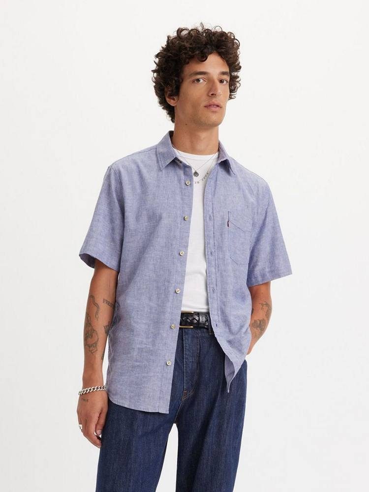 LEVIS S/S SUNSET 1 PKT STANDRD BLUES