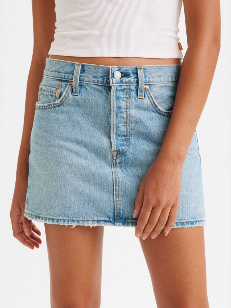 LEVIS ICON SKIRT LIGHT INDIGO - WORN IN