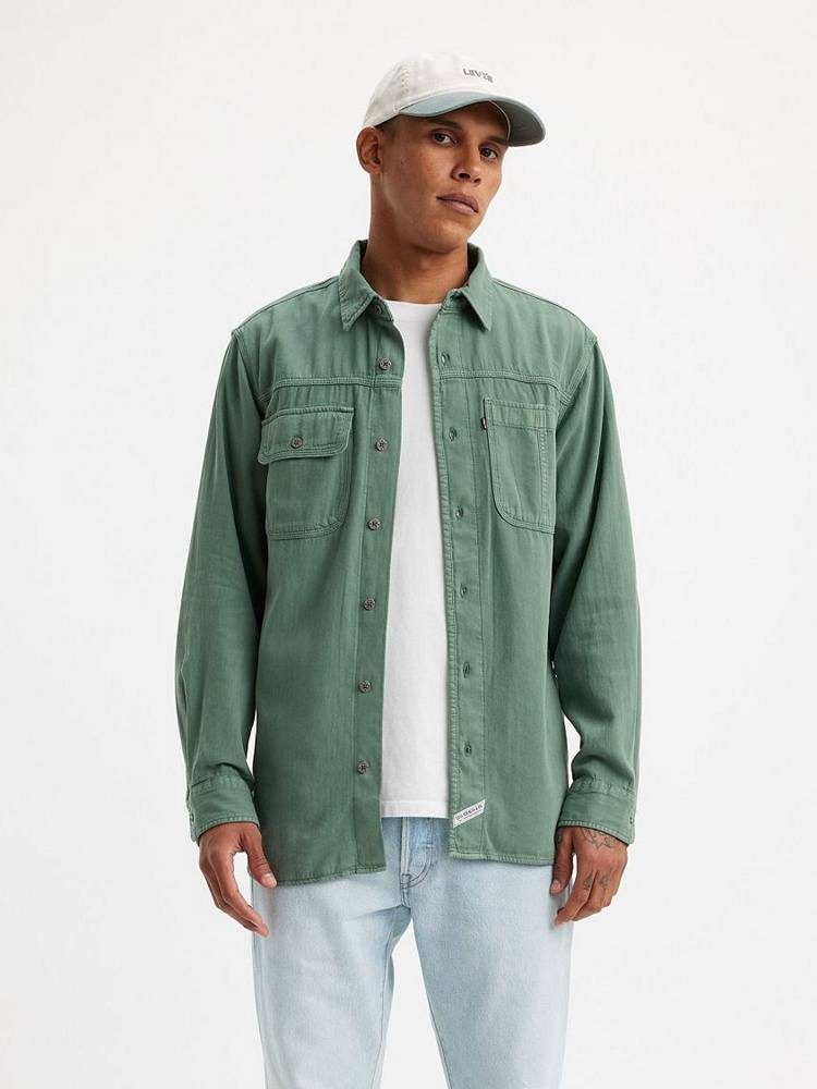 LEVIS LS AUBURN WORKER GREENS SHIRT