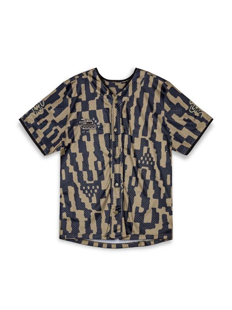 GRIMEY LUCKY DRAGON MESH BASEBALL JERSEY BLACK