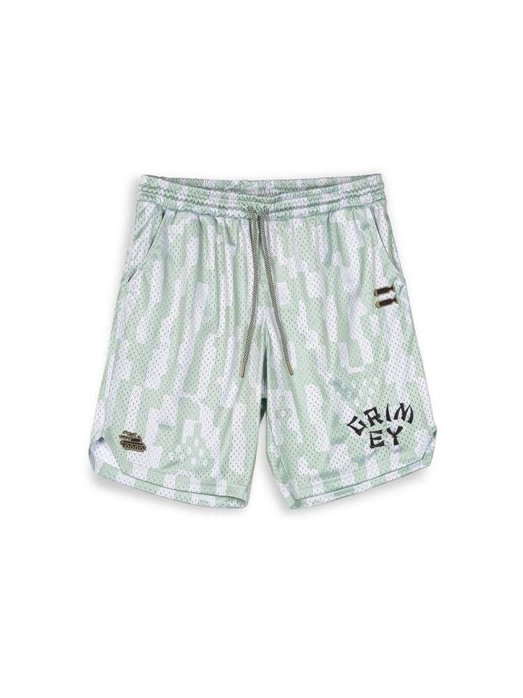 GRIMEY LUCKY DRAGON MESH BASKET SHORTS WHITE