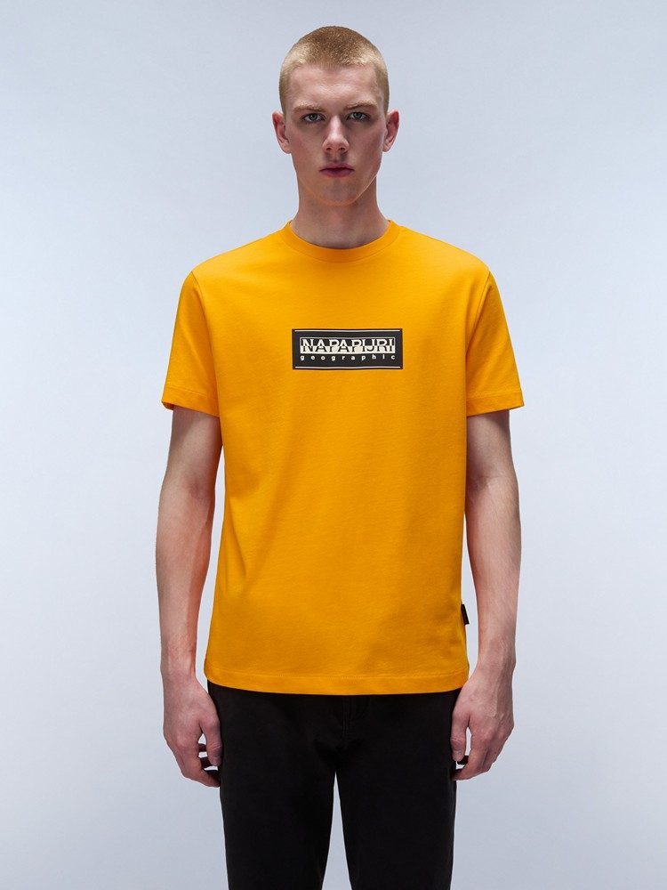 NAPAPIJRI S-BOX LOGO SS ORANGE MARIGOLD