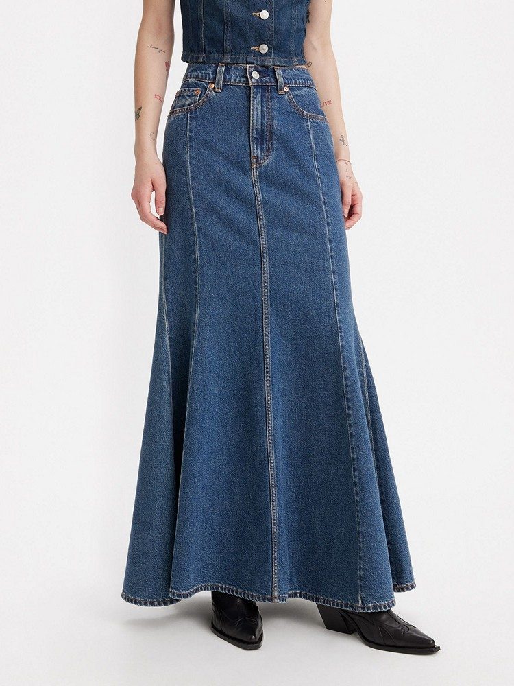 LEVI'S MERMAID SKIRT DARK INDIGO - FLAT FINISH