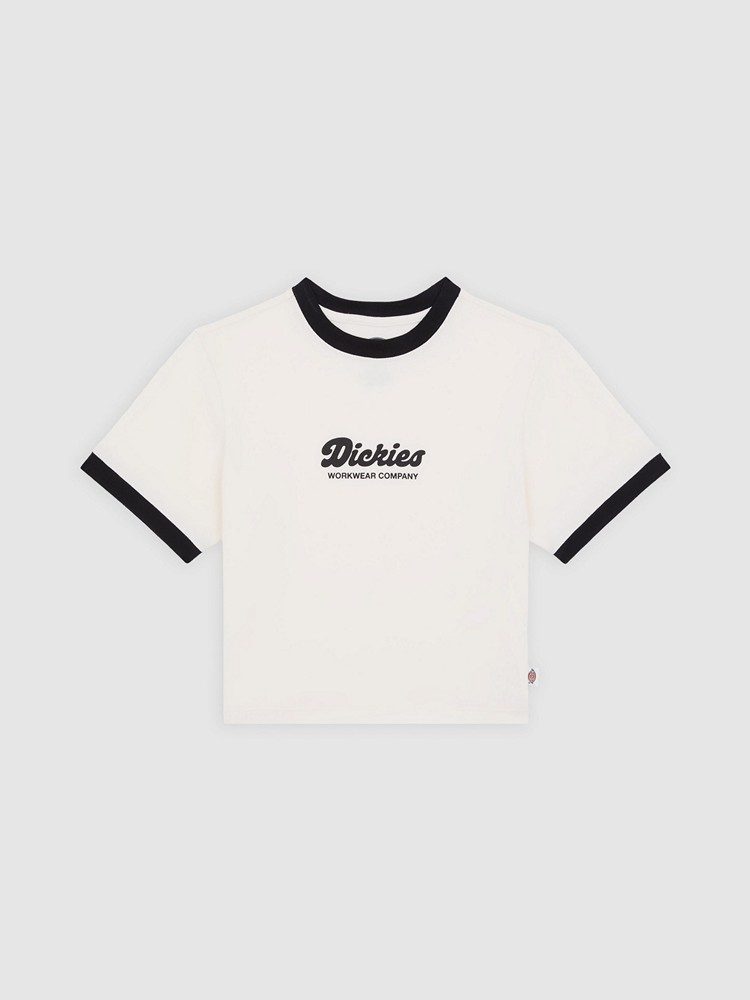 DICKIES LEWISTOWN RINGER SS TEE W EGRET