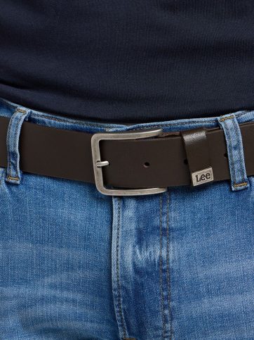 LEE LEE SMALL LOGO BELT DARK BROWN