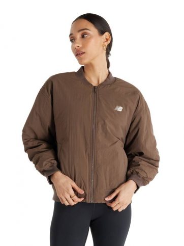 NEW BALANCE NEW BALANCE GRAPHIC WOVEN BOMBER JACKET DARK MUSHROOM